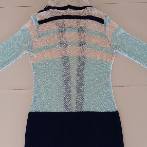 Rue21 Open Front Hooded Knit Color Block Cardigan Junior Women's Size Small New - Picture 12 of 16